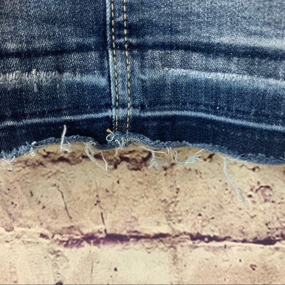 KanCan Light Wash Raw Hem Denim Mini Skirt - Picture 6 of 10